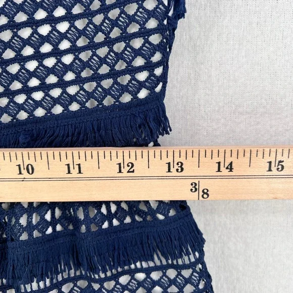 ANTHROPOLOGIE Hutch Crochet Dress Womens 0 Navy Blue Sleeveless Lace NWOT - Picture 13 of 15